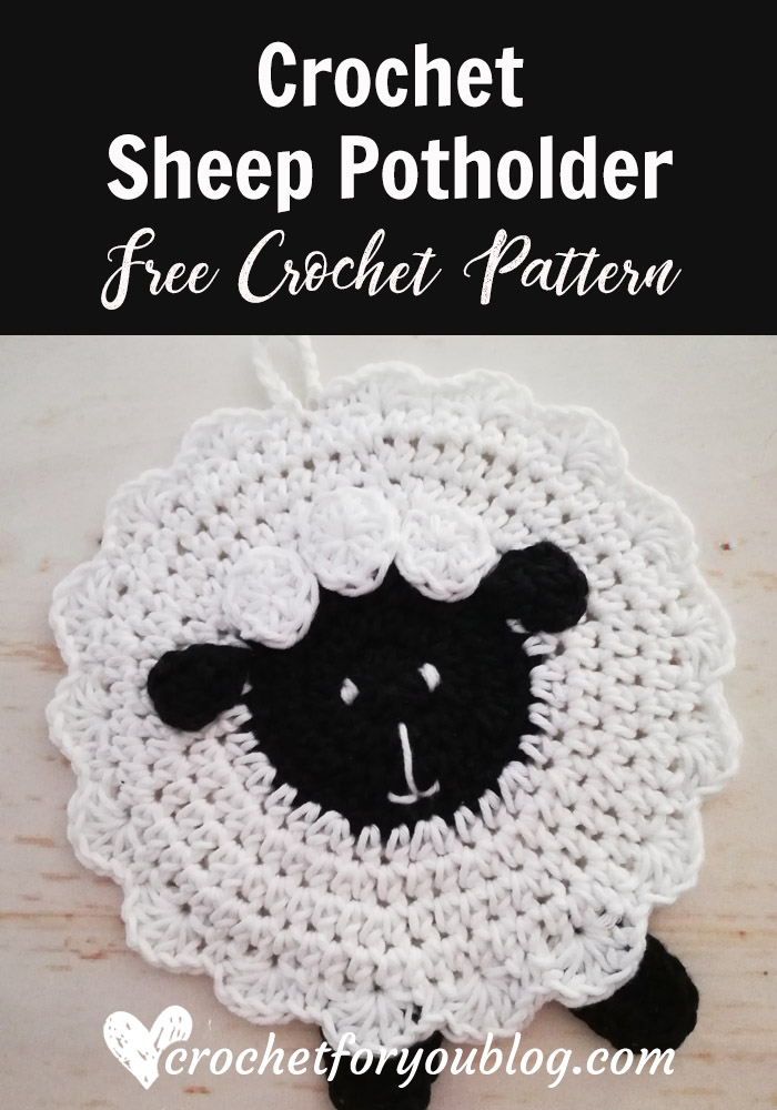 Crochet Sheep Potholder Free Pattern