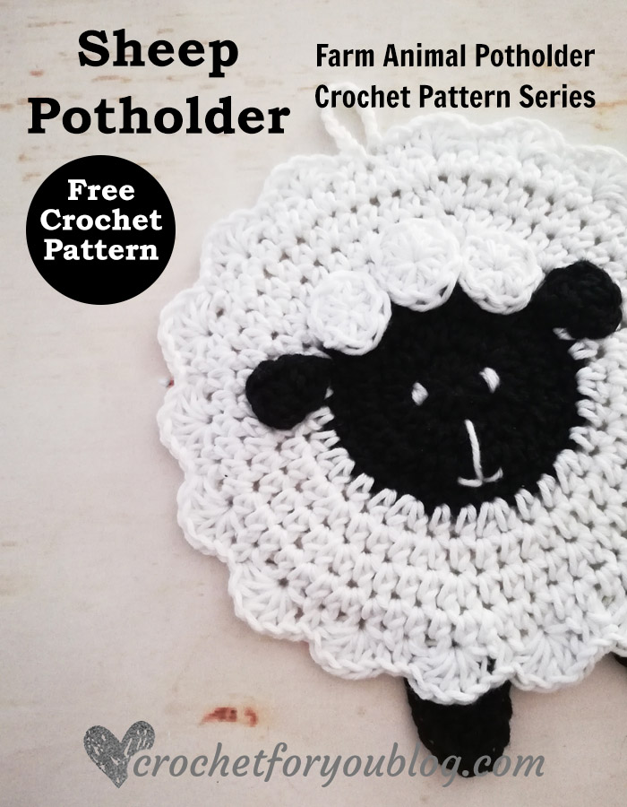 Crochet Sheep Potholder Free Pattern