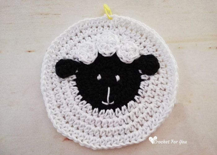 Crochet Sheep Potholder Free Pattern