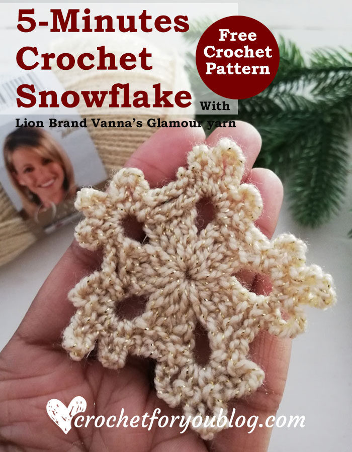 5-Minute Crochet Snowflake - free crochet pattern