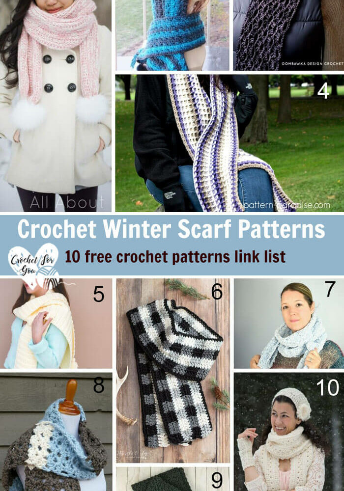 Crochet Winter Scarf Patterns 10 free crochet pattern link list.