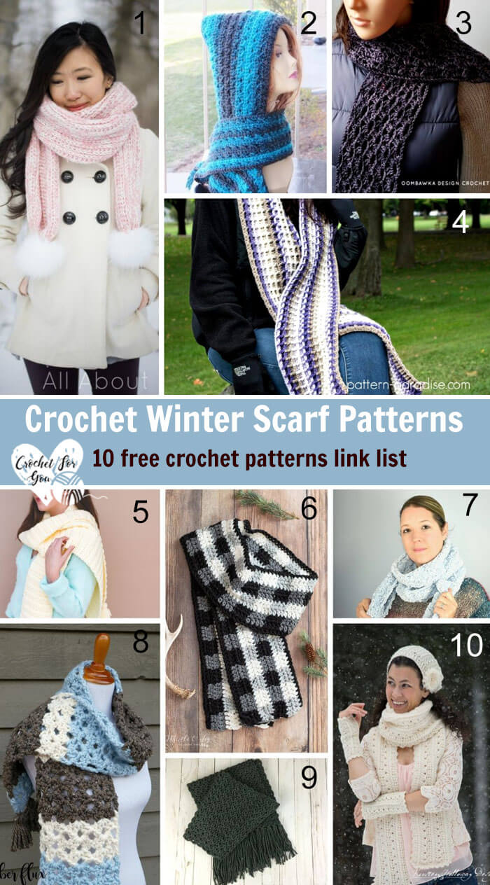 Crochet Winter Scarf Patterns 10 free crochet pattern link list.