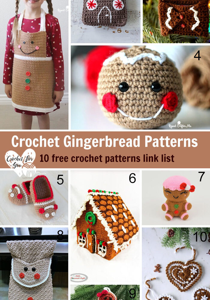 Crochet Gingerbread Patterns – 10 free crochet pattern link list