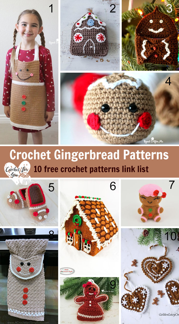 Crochet Gingerbread Patterns – 10 free crochet pattern link list