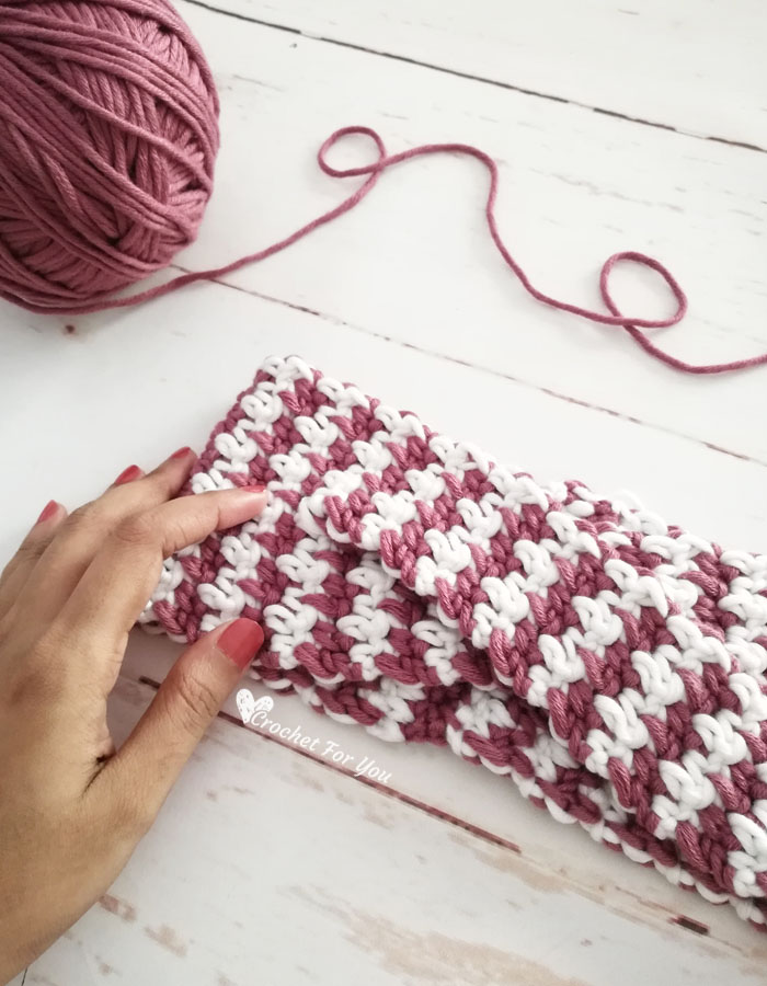 Crochet Houndstooth Twist Headband