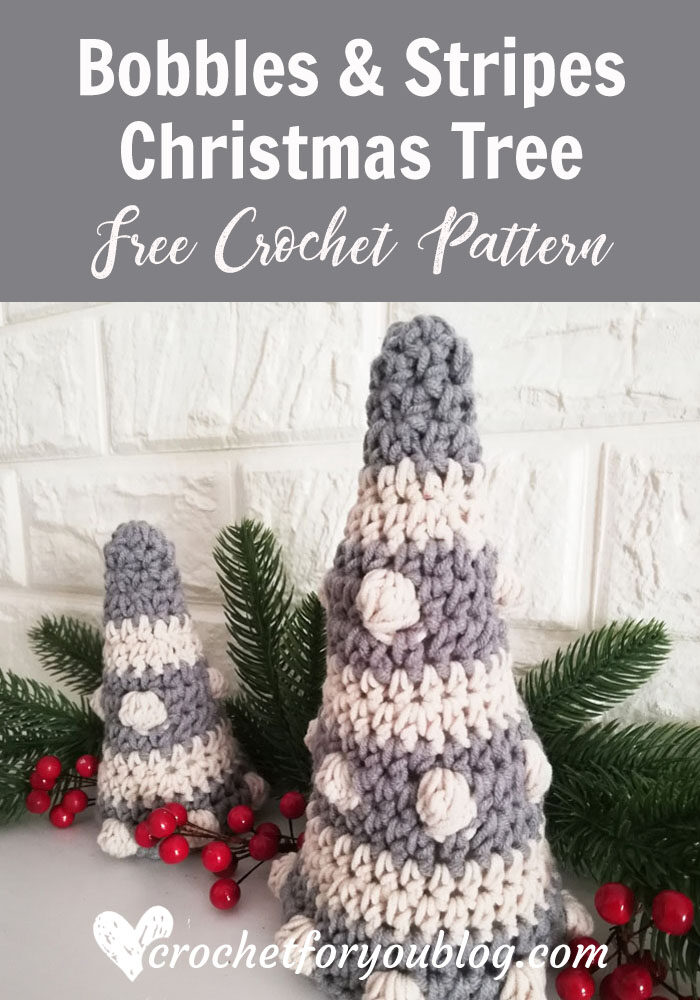 Crochet Bobbles & Stripes Christmas Tree Free Pattern