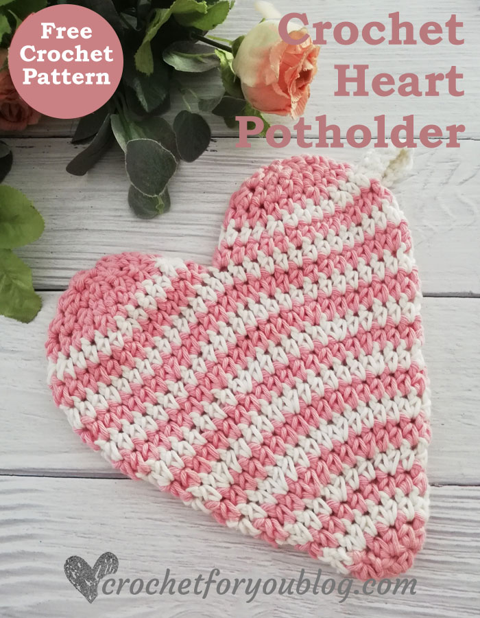 Crochet Heart Potholder Free Pattern