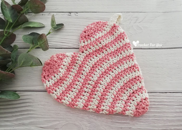 Crochet Heart Potholder Free Pattern