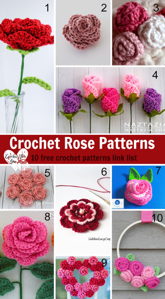 8 Crochet Patterns for Roses