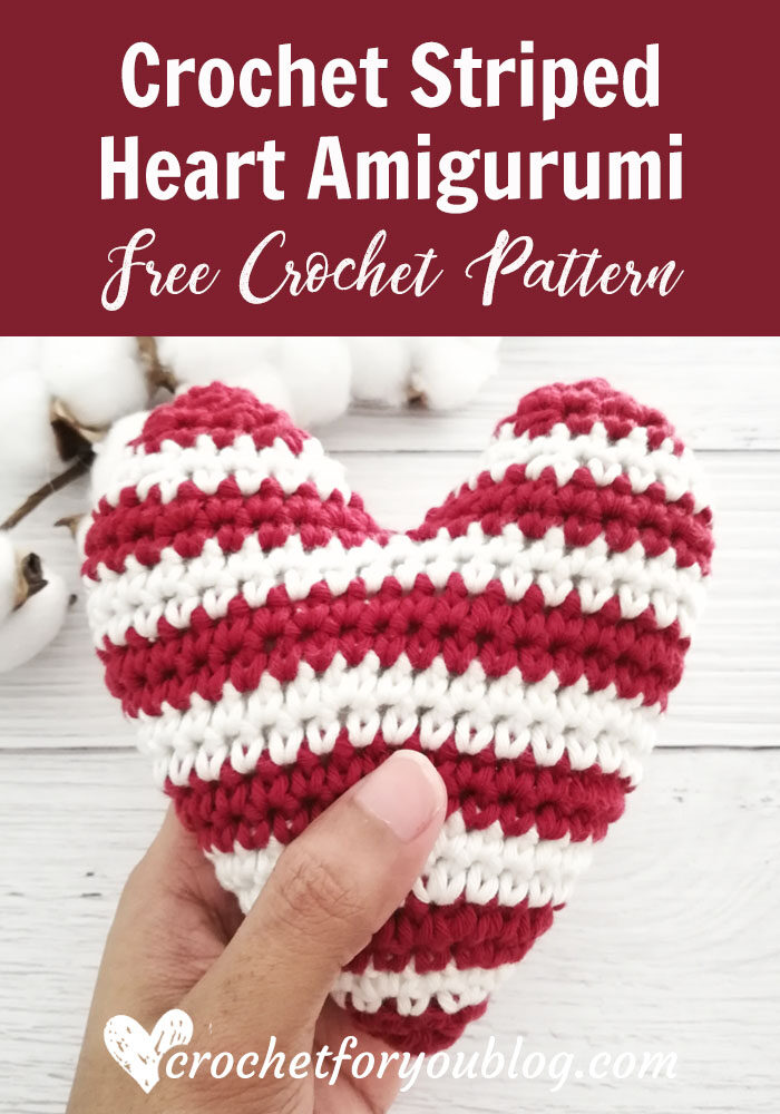 Crochet Striped Heart Amigurumi