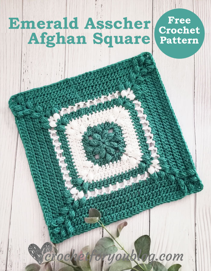 Emerald Asscher Crochet Afghan Square