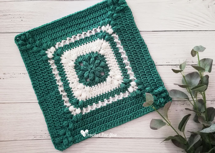 Emerald Asscher Crochet Afghan Square