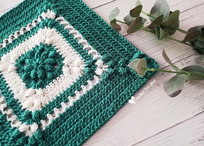 Emerald Asscher Crochet Afghan Square