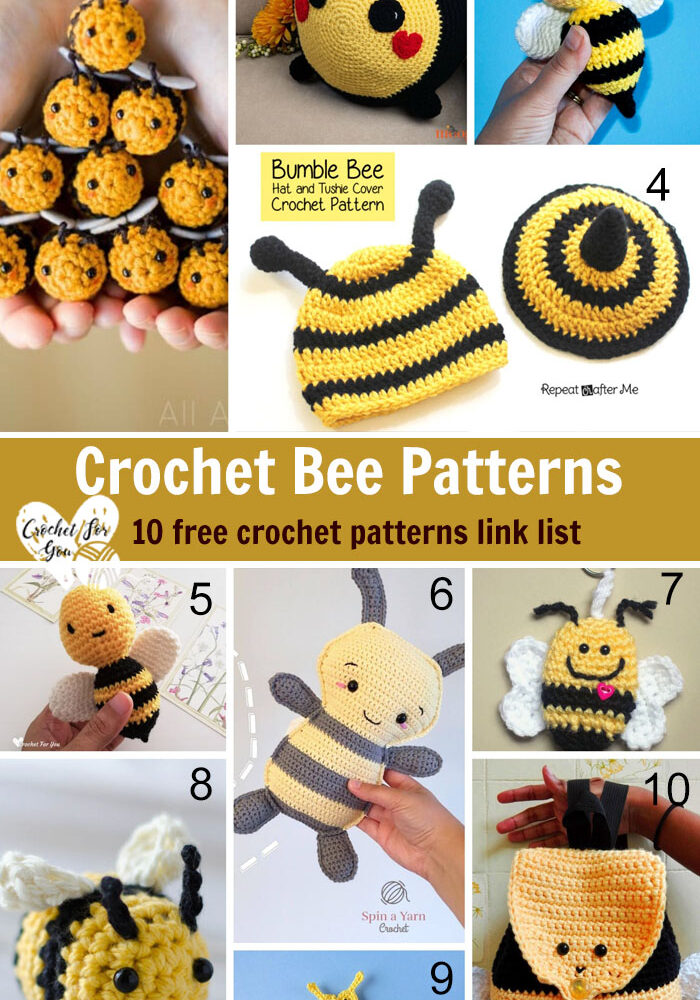 Crochet Bee Patterns - 10 free crochet pattern link list