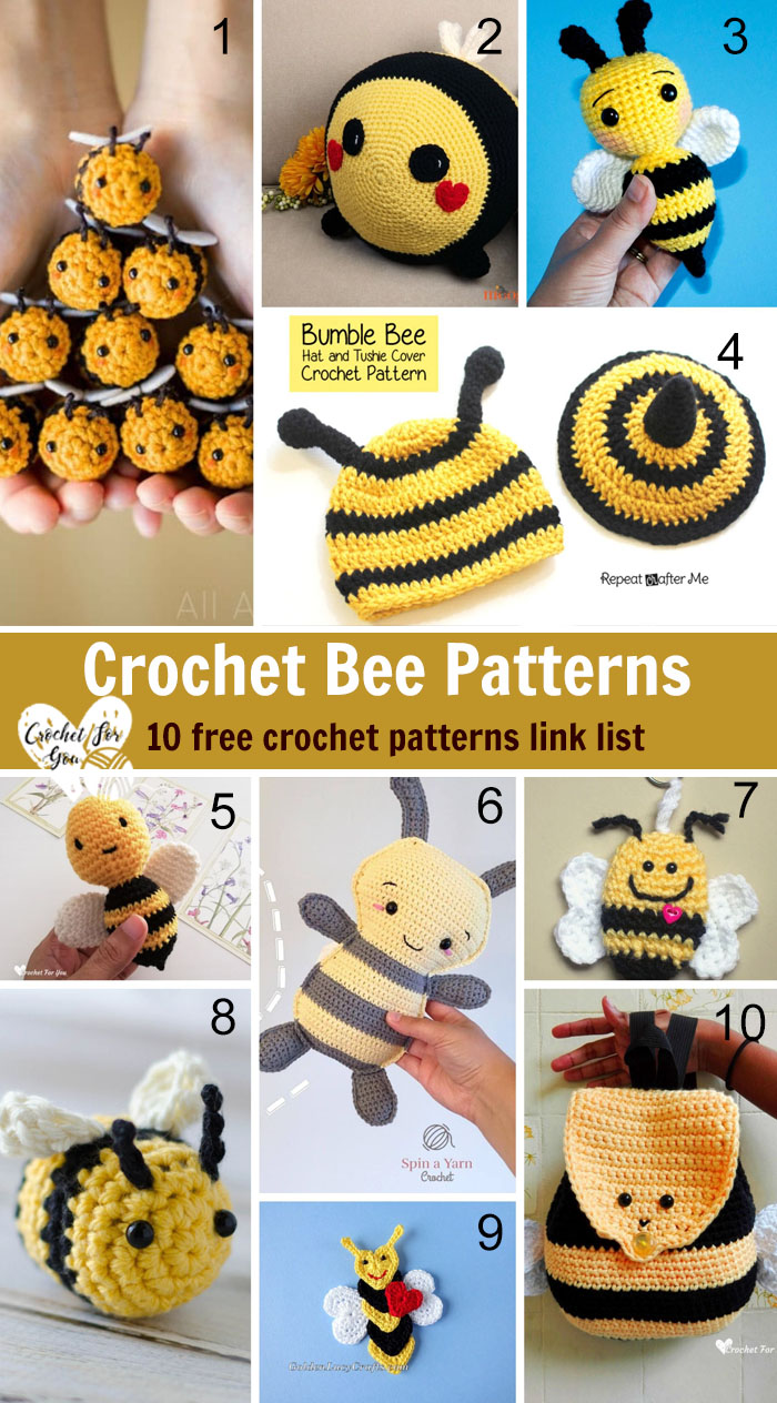 Crochet Bee Patterns - 10 free crochet pattern link list