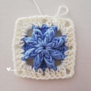 Crochet Bobble Drops Flower Granny Square Free Pattern