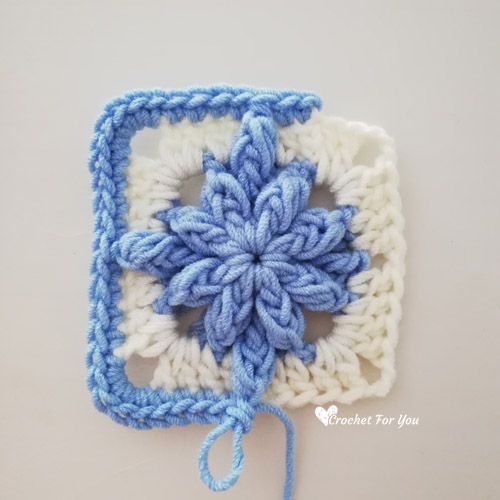 Crochet Bobble Drops Flower Granny Square Free Pattern