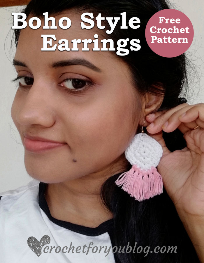 Crochet Boho Style Earrings Free Pattern