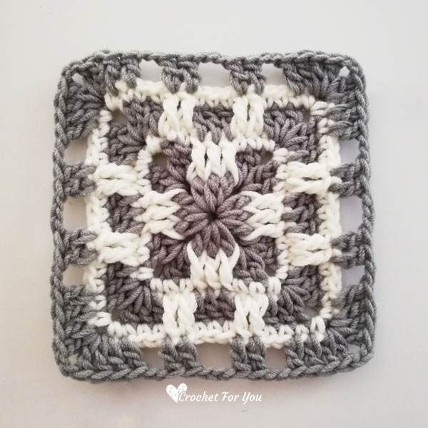 Crochet Checkerboard Granny Square Free Pattern