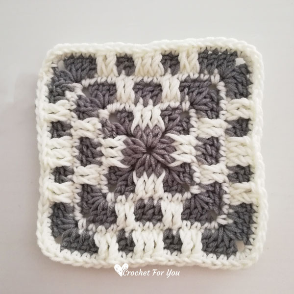 Crochet Checkerboard Granny Square