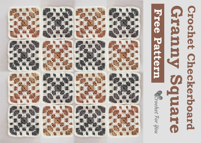 Crochet Checkerboard Granny Square Free Pattern