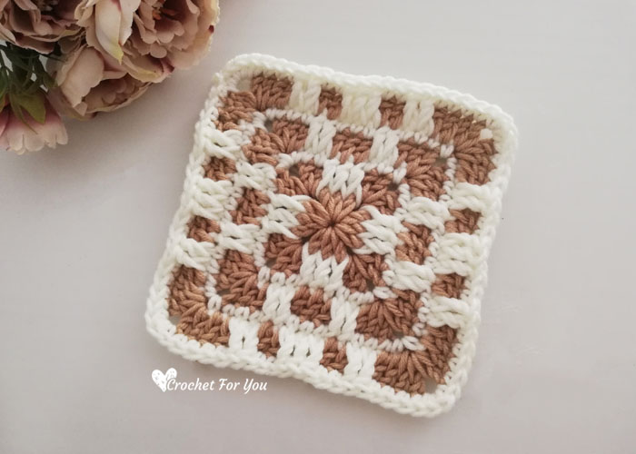 Crochet Checkerboard Granny Square Free Pattern