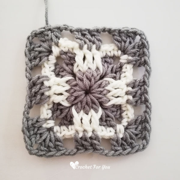 Crochet Checkerboard Granny Square Free Pattern