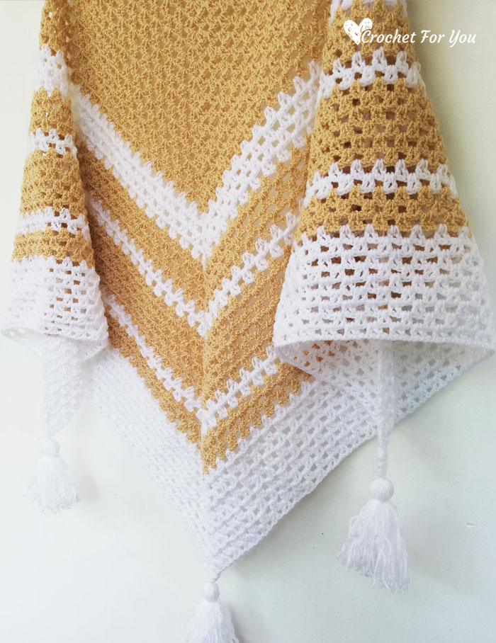 Crochet V Stitch Triangle Shawl Free Pattern 