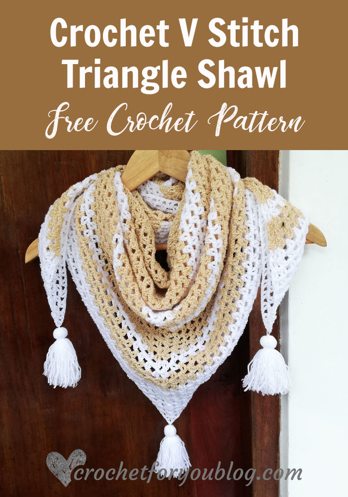 Crochet V Stitch Triangle Shawl Free Pattern