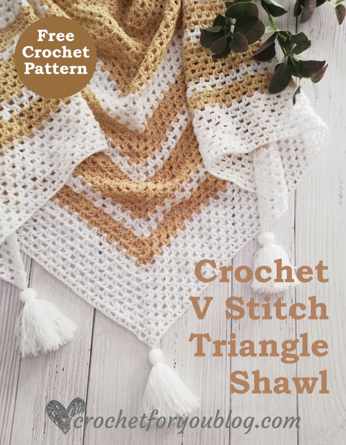 Crochet V Stitch Triangle Shawl