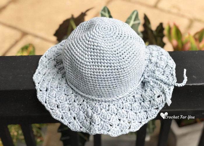 Floppy Shell Brim Sun Hat Free Crochet Pattern