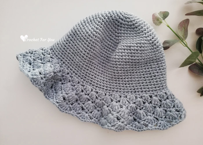 Floppy Shell Brim Sun Hat Free Crochet Pattern