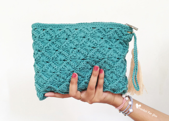 Crochet Bavarian Stitch Pouch Free Pattern