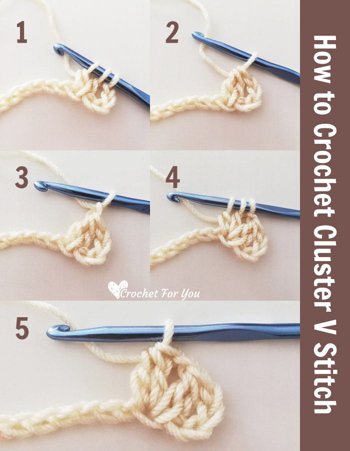 Crochet Cluster V Stitch