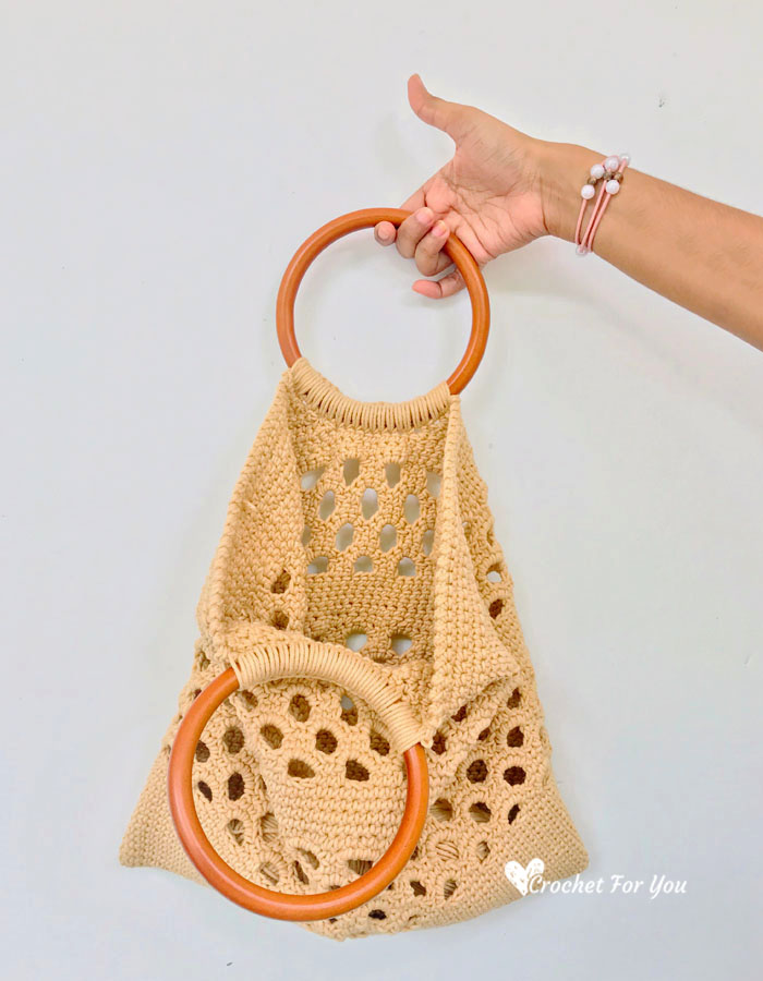 Crochet Honeycomb Trellis Modern Tote Bag