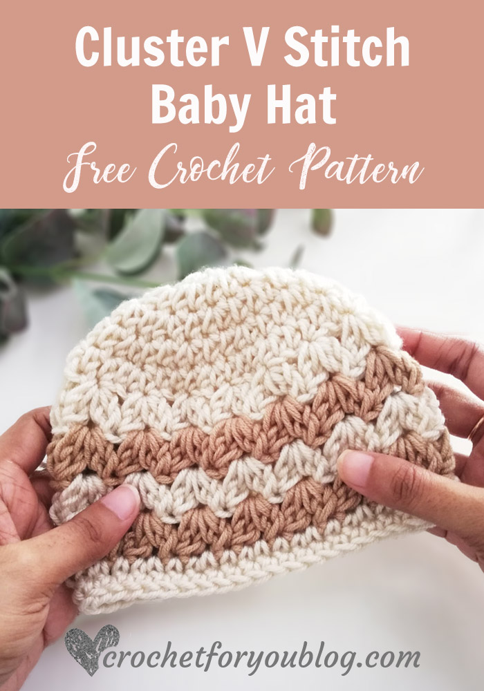 Cluster V Stitch Baby Hat Free Pattern