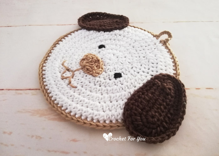 Crochet Puppy Dog Potholder Free Pattern