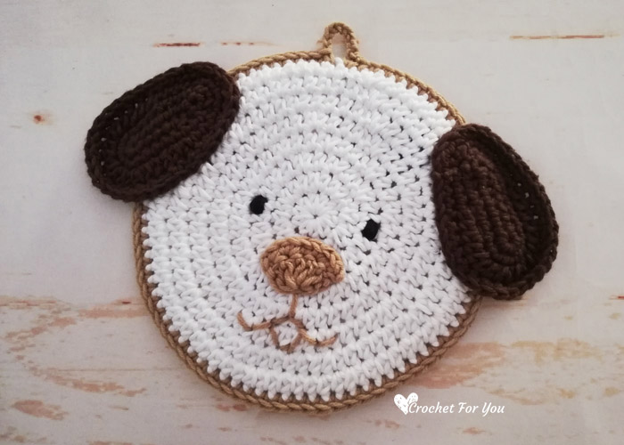 Crochet Puppy Dog Potholder Free Pattern