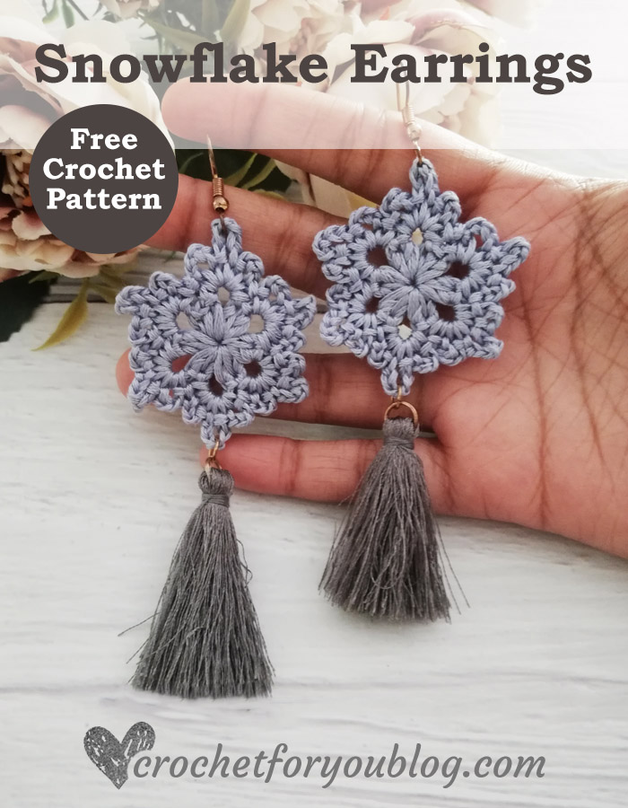 Crochet Snowflake Earrings