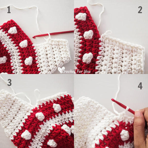 Crochet Bobbles & Stripes Christmas Stocking