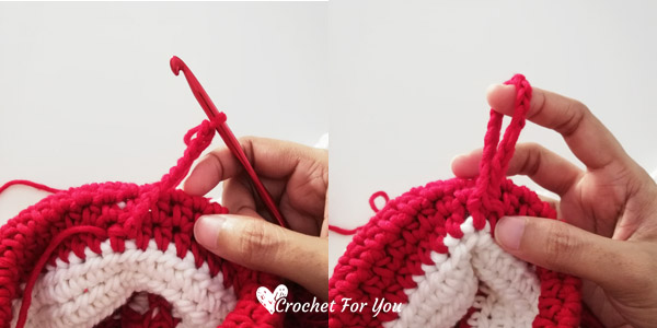 Crochet Bobbles & Stripes Christmas Stocking