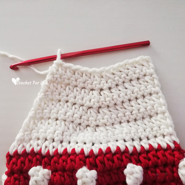 Crochet Bobbles & Stripes Christmas Stocking