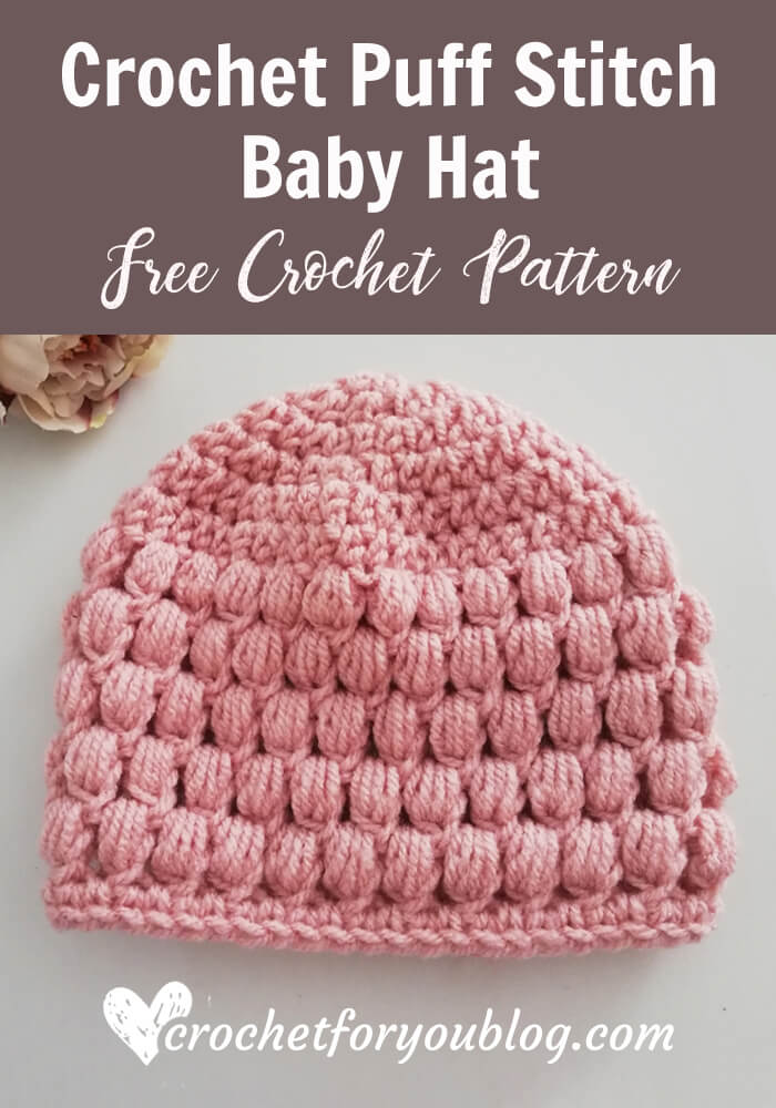 Crochet Puff Stitch Baby Hat Free Pattern