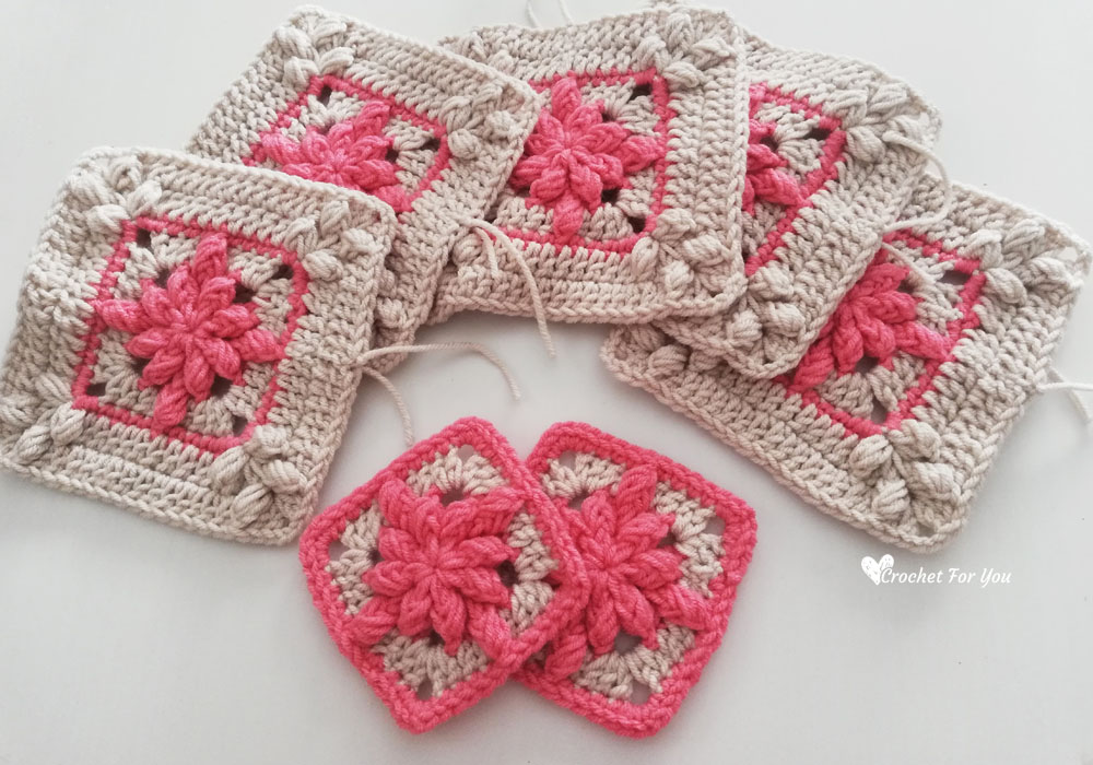 Floral Garden Granny Square Blanket