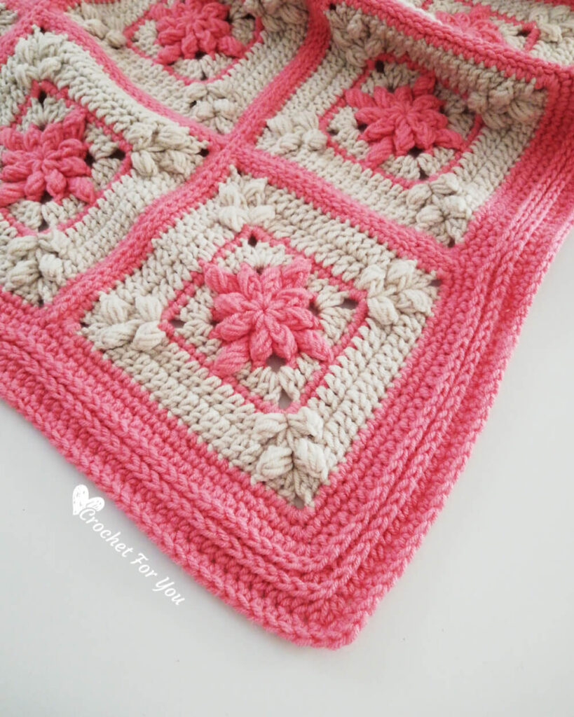 Floral Garden Granny Square Blanket