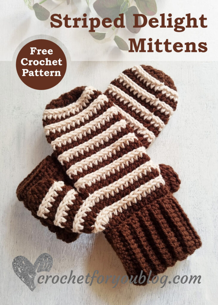 Crochet Striped Delight Mittens Free Pattern