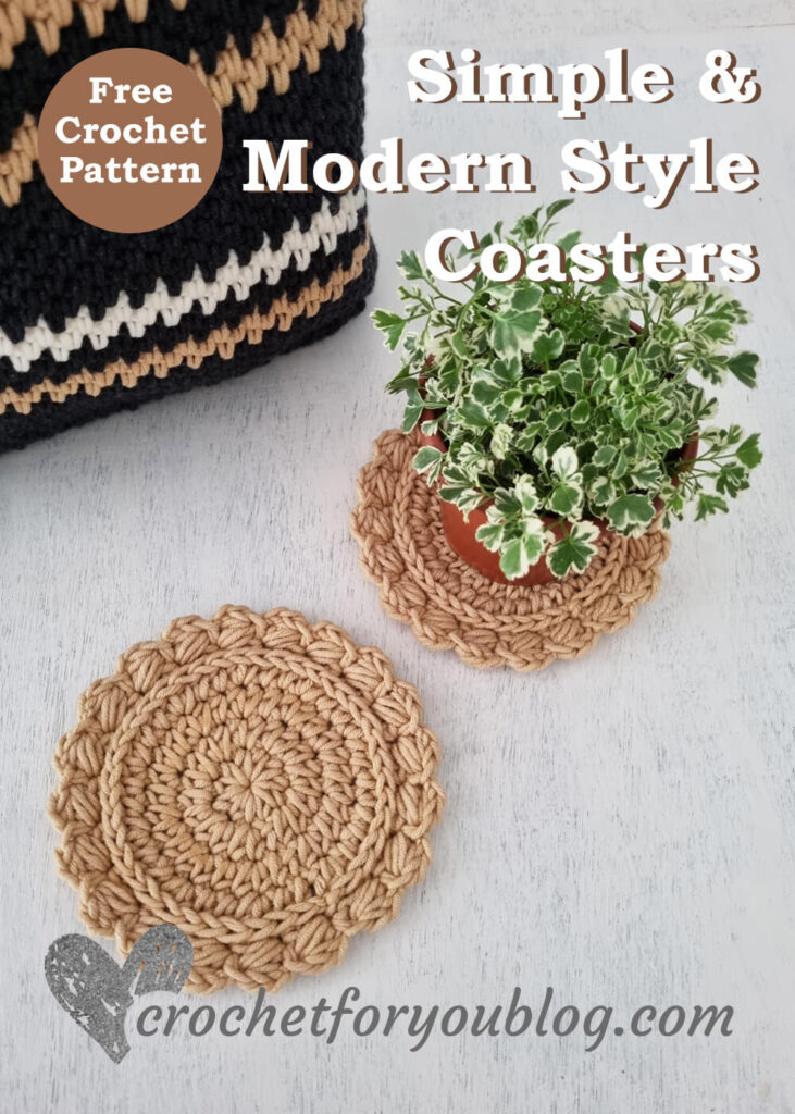 Simple & Modern Crochet Coasters Free Pattern