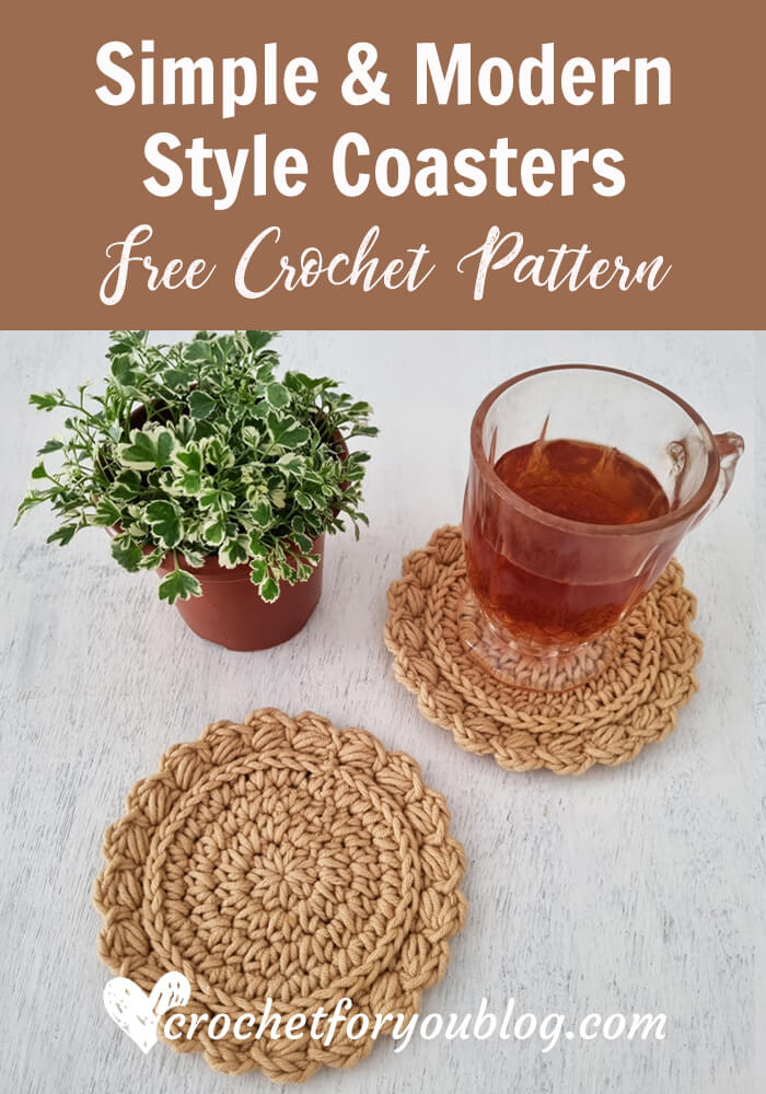 Simple & Modern Crochet Coasters Free Pattern