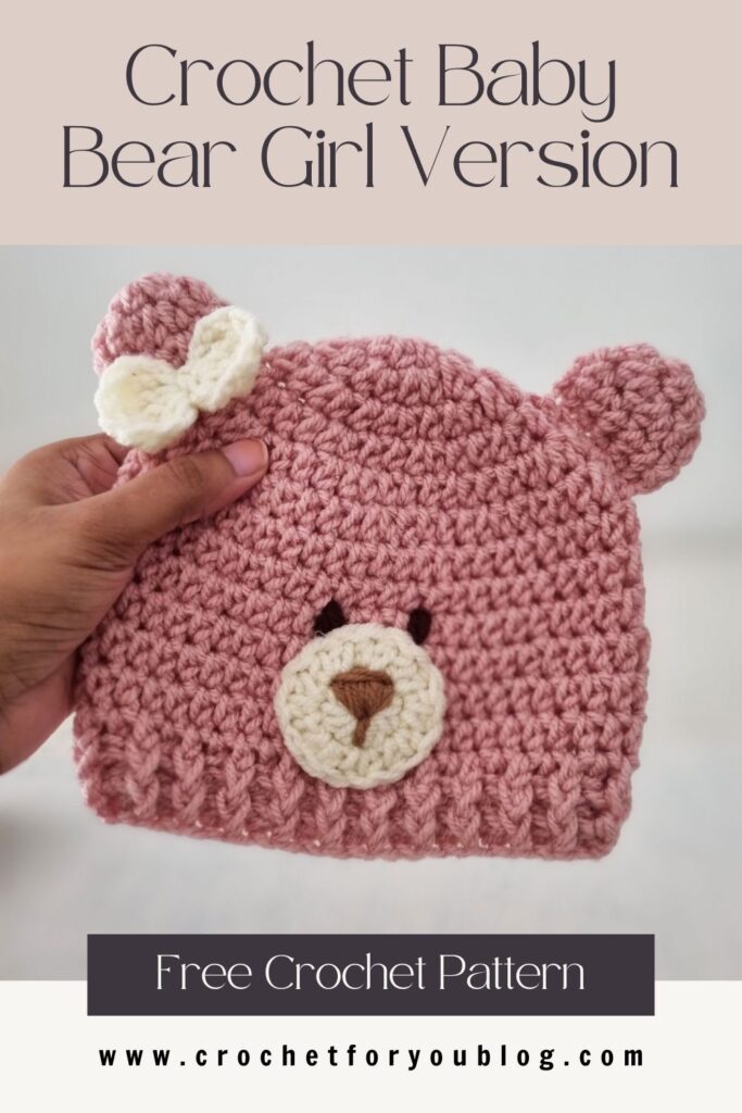 Baby Bear Girls hats Free Pattern