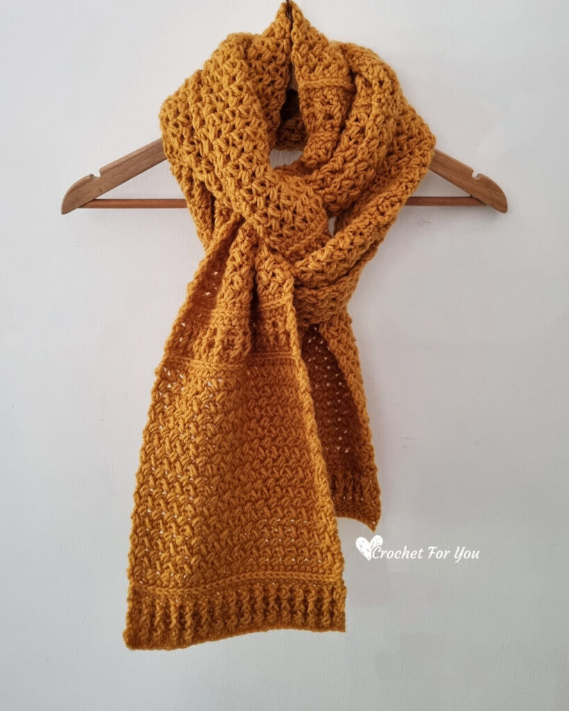 Crochet textured scarf free pattern